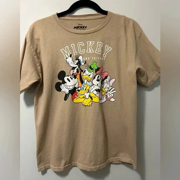 Disney x Forever 21 Girls Mickey & Friends Sz 13/14 Short Sleeve T-Shirt Brown - Picture 1 of 7